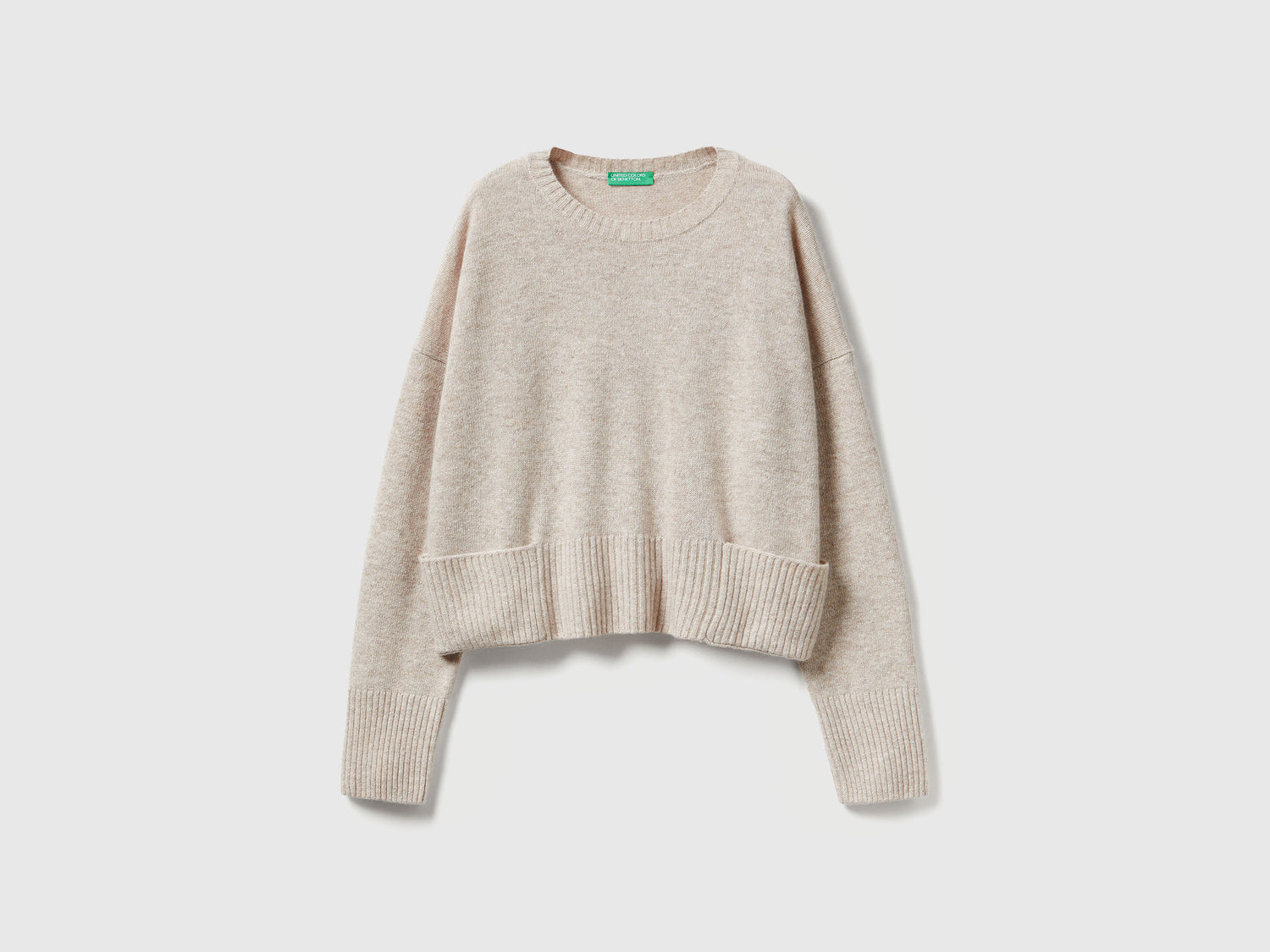 Maglione in misto lana e viscosa da donna beige | Benetton Outlet