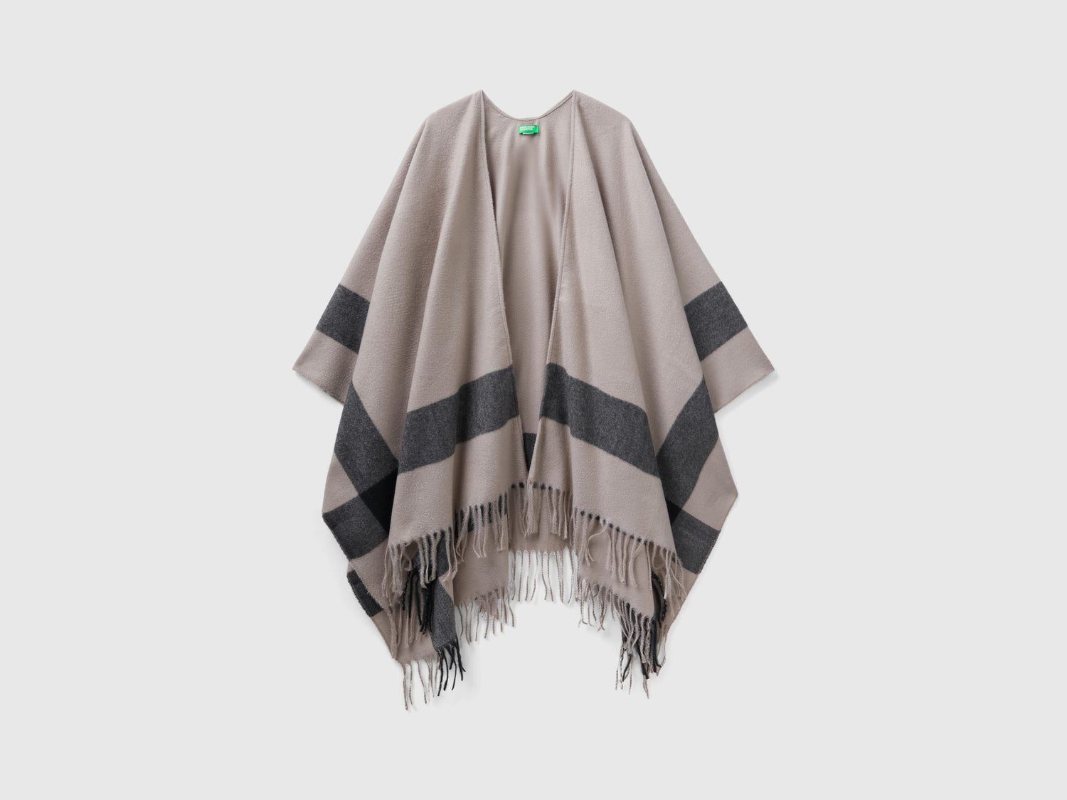 Mantella con bande da donna beige | Benetton Outlet