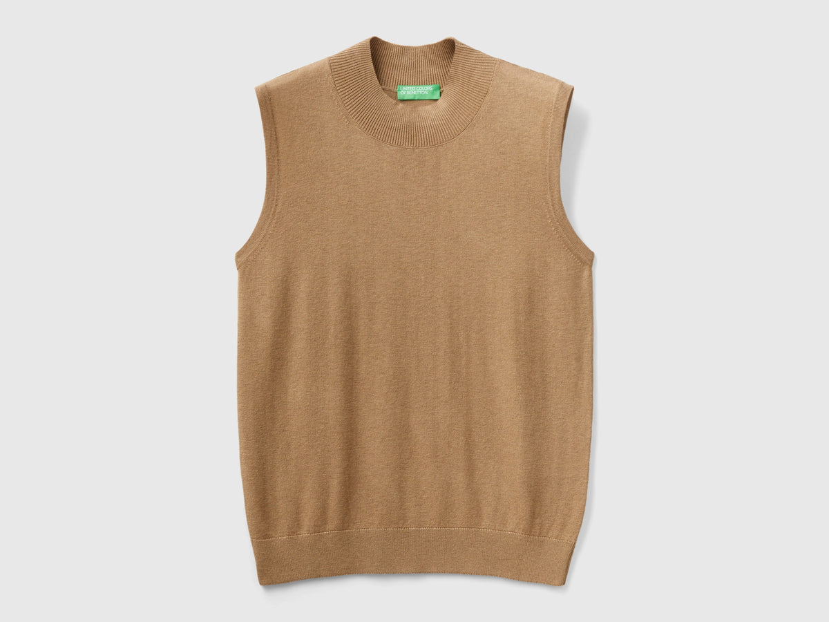 Maglia smanicata in misto viscosa