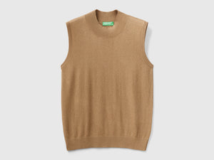 Maglia smanicata in misto viscosa