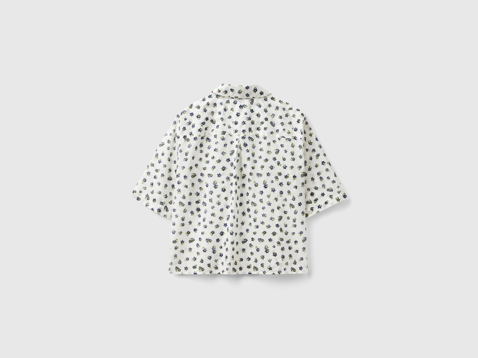 Camicia fantasia a manica corta da donna bianco panna 2 | Benetton Outlet