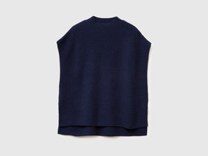 Gilet lupetto in misto lana