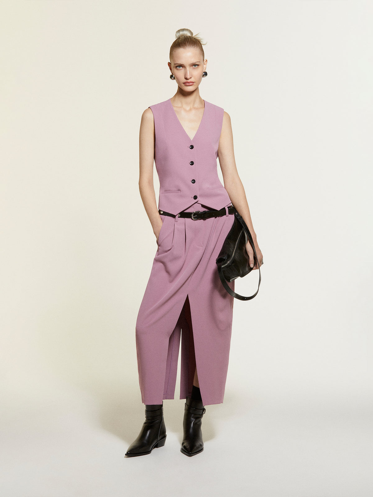 Gilet malva slim fit