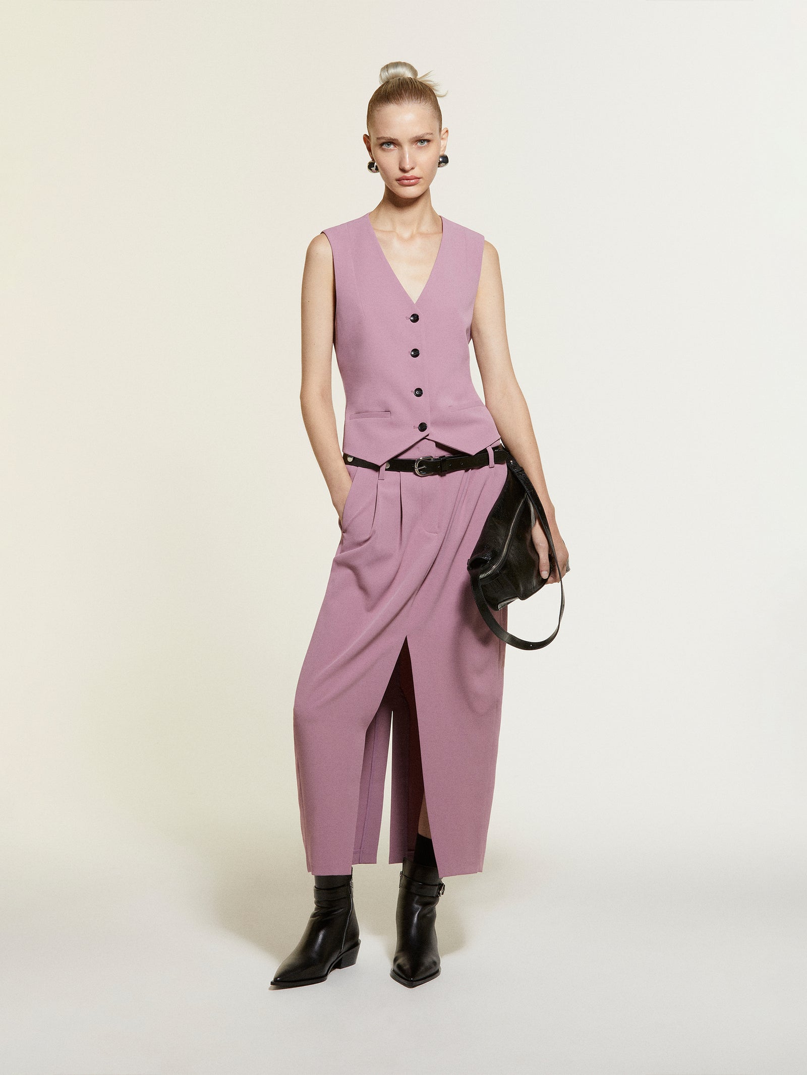 Gilet malva slim fit da donna lilla 3 | Sisley Outlet