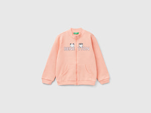 Felpa con zip in cotone bio