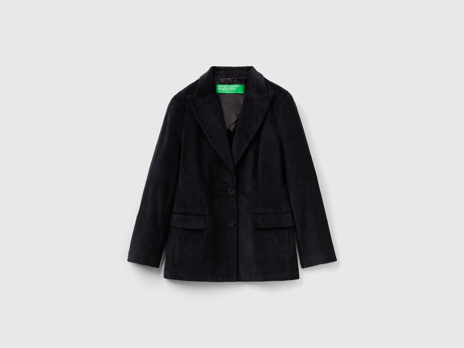 Giacca in velluto a costine da donna nero | Benetton Outlet