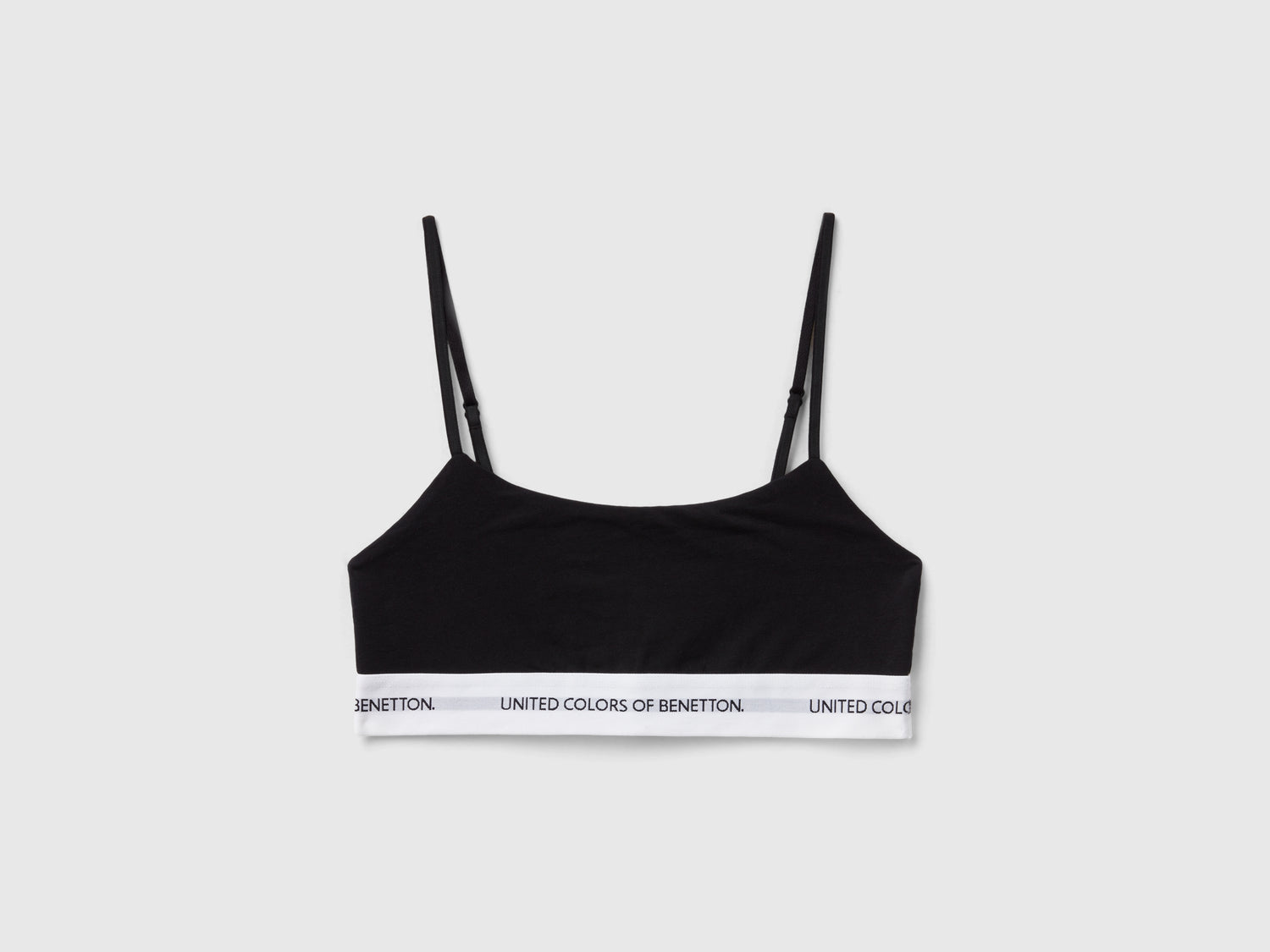 Reggiseno a top in cotone bio da donna nero | Benetton Outlet