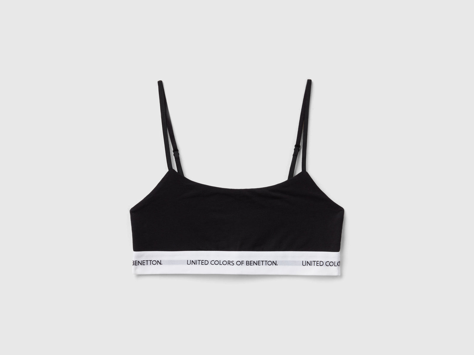 Reggiseno a top in cotone bio da donna nero | Benetton Outlet