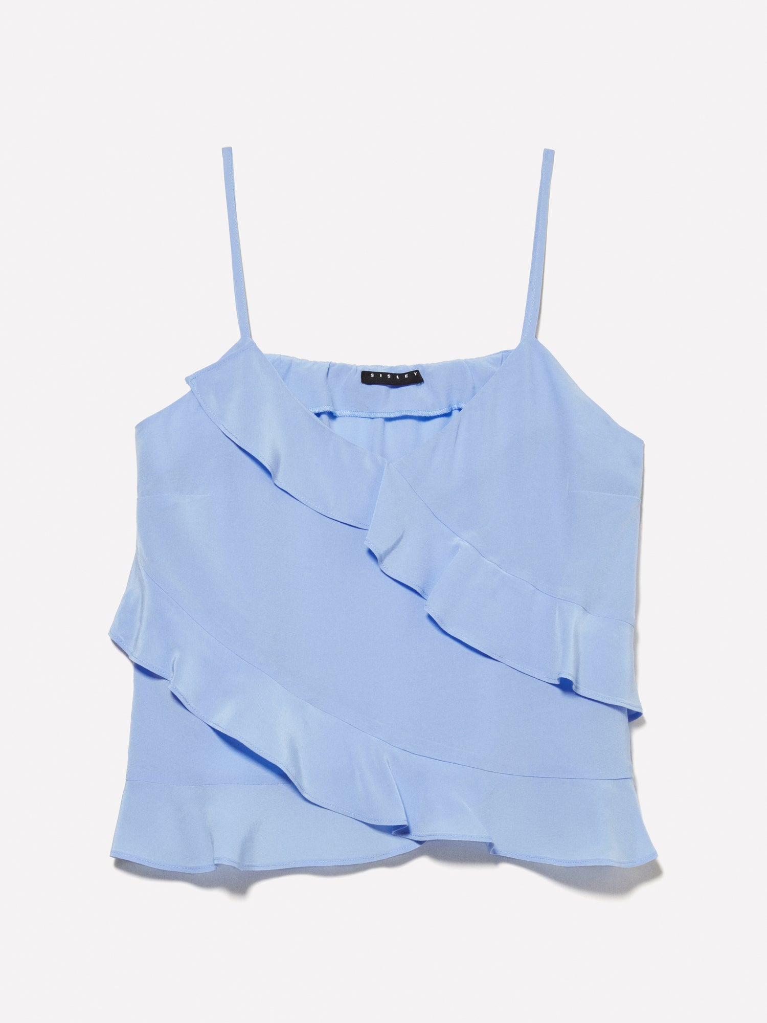 Top lingerie con rouches da donna azzurro | Sisley Outlet