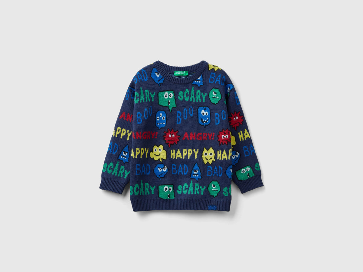 Maglia con scritte e grafiche mostri