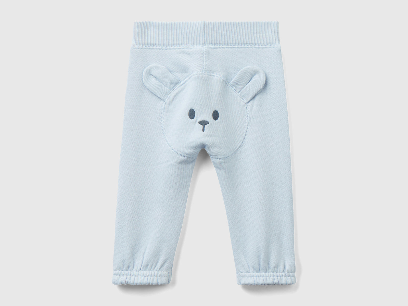 Pantaloni in felpa di cotone bio da neonato celeste 2 | Benetton Outlet