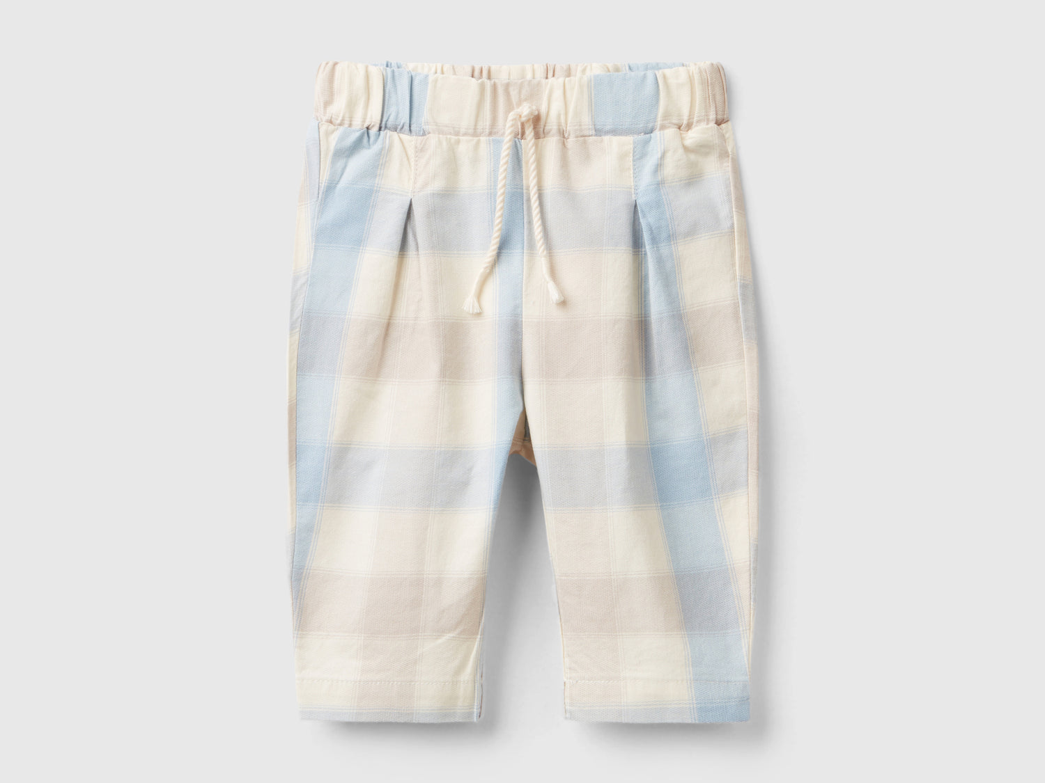 Pantaloni a quadri in cotone stretch da neonato multi-color | Benetton Outlet