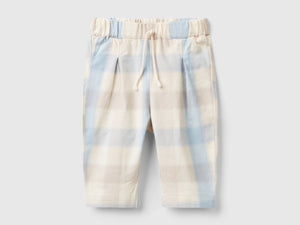 Pantaloni a quadri in cotone stretch