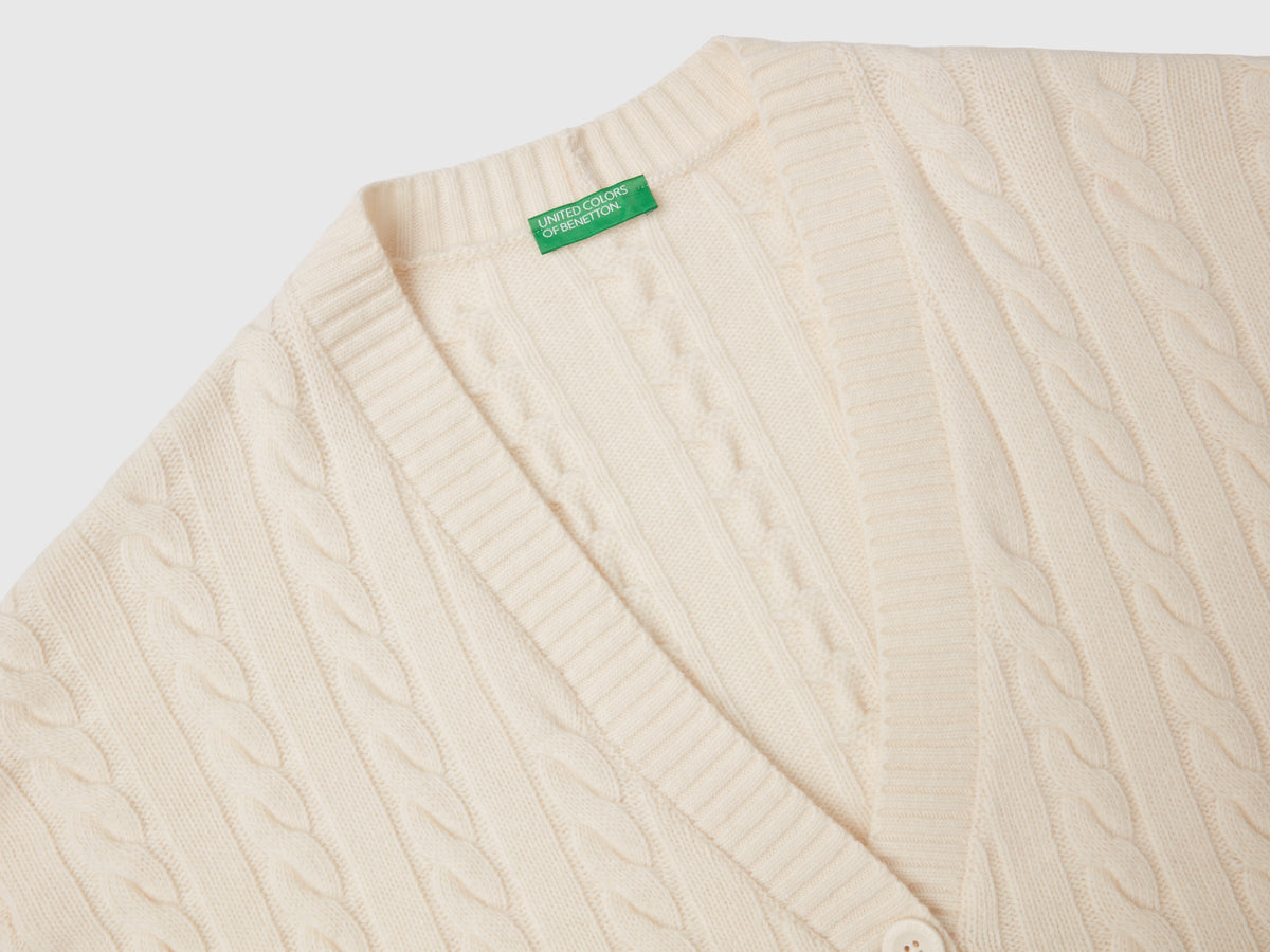 Cardigan over fit con trecce