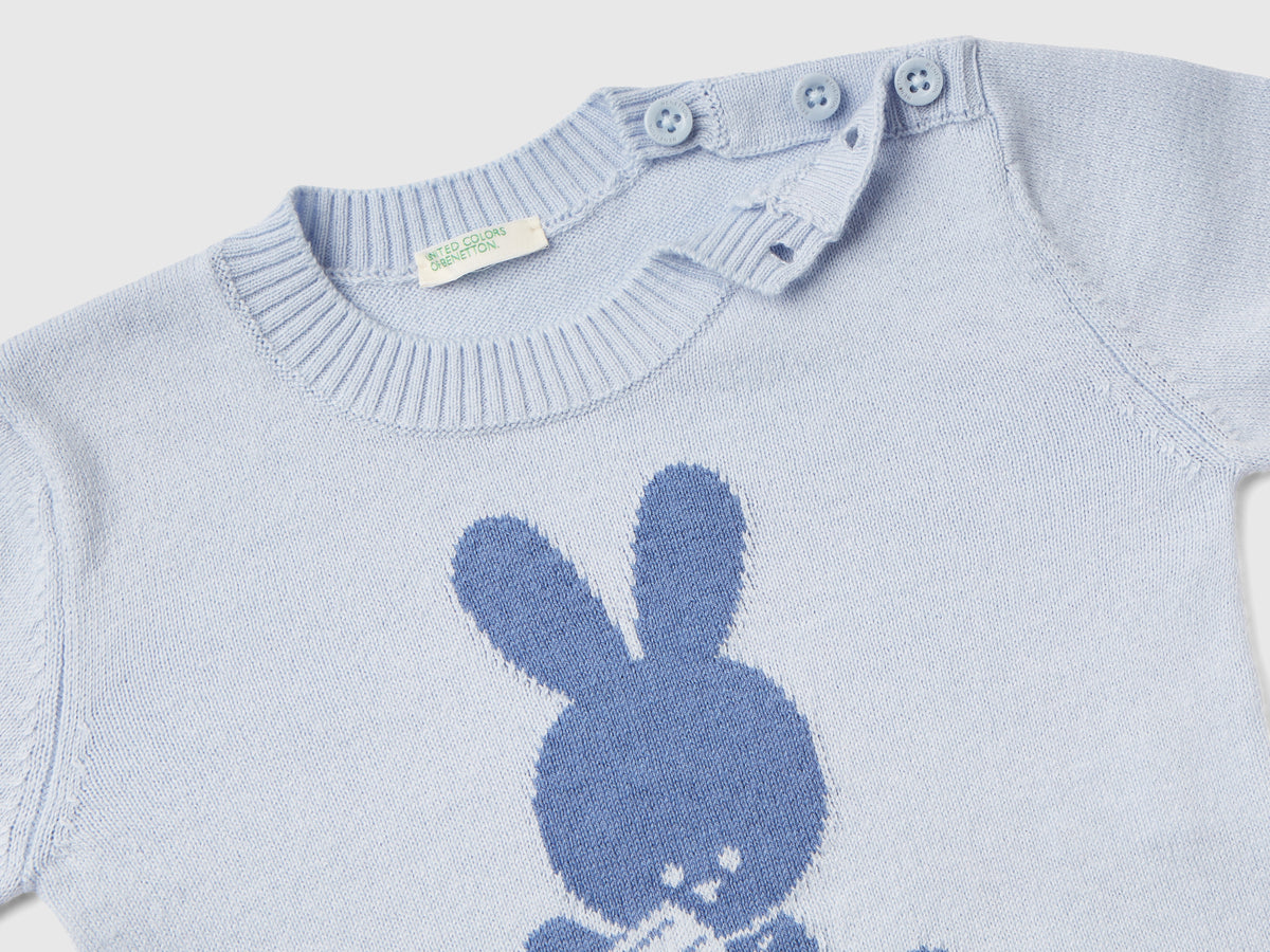 Maglia in caldo cotone con intarsio