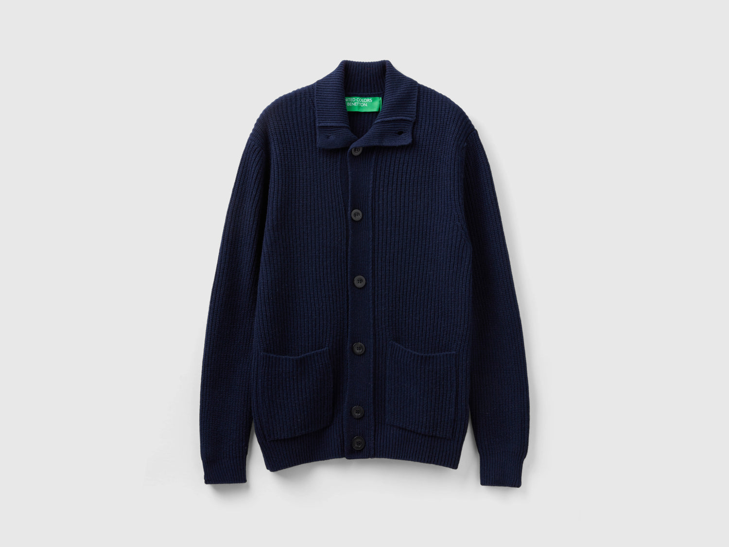 Cardigan con taschini da uomo blu scuro | Benetton Outlet