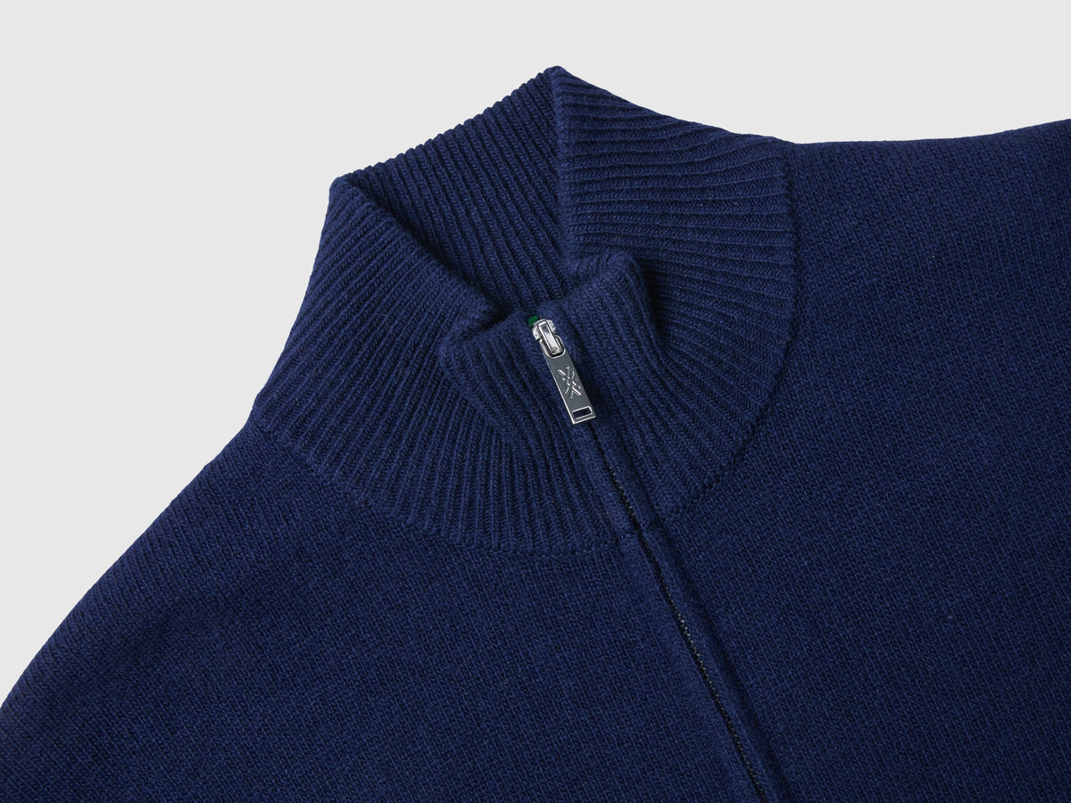 Maglione con zip in misto lana