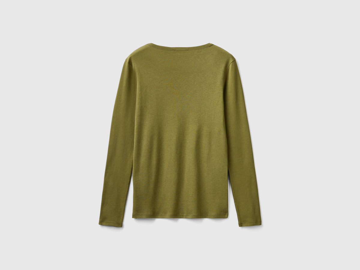 T-shirt a manica lunga in puro cotone