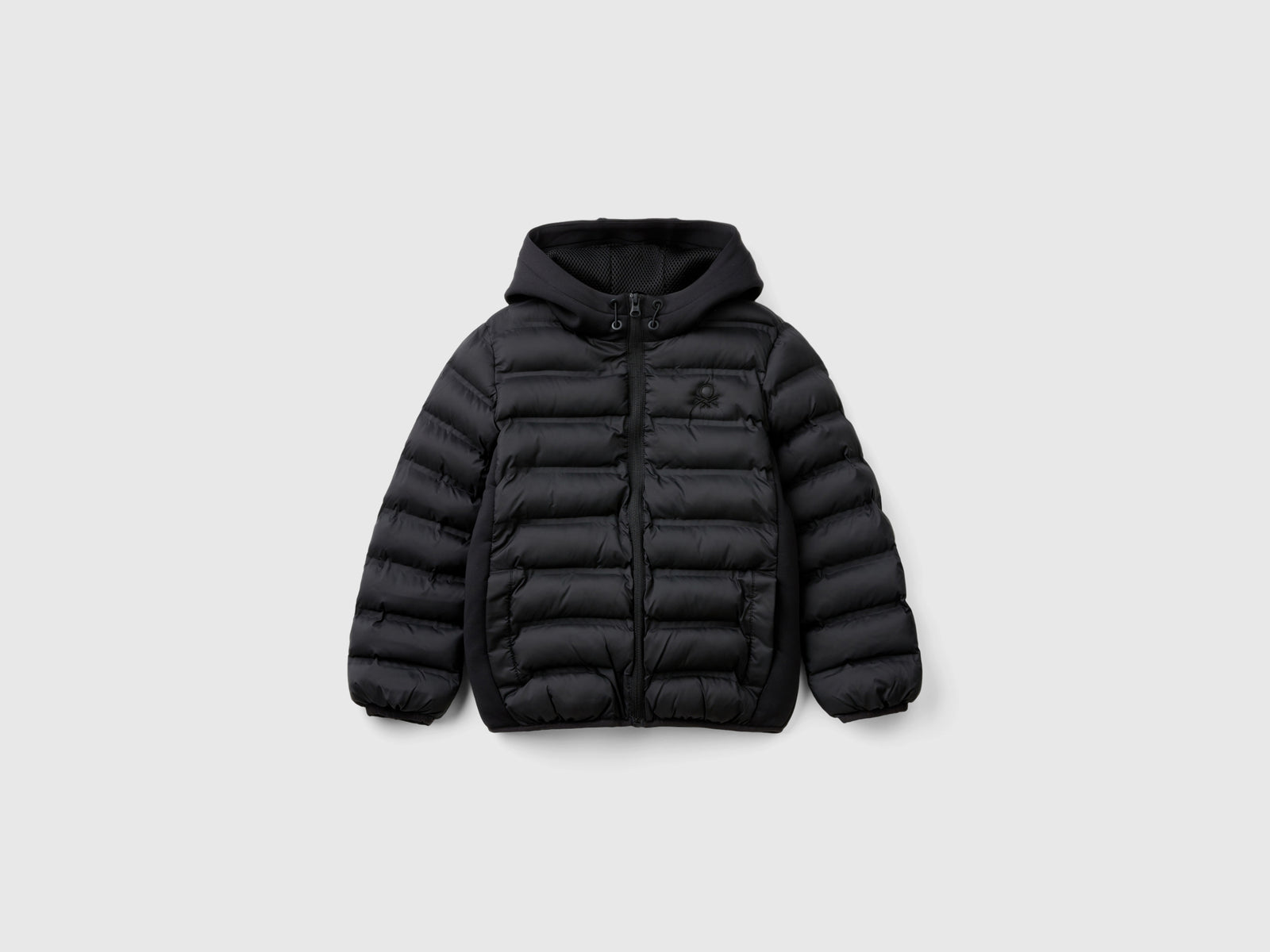 Giubbotto con dettagli in neoprene da bambino nero | Benetton Outlet