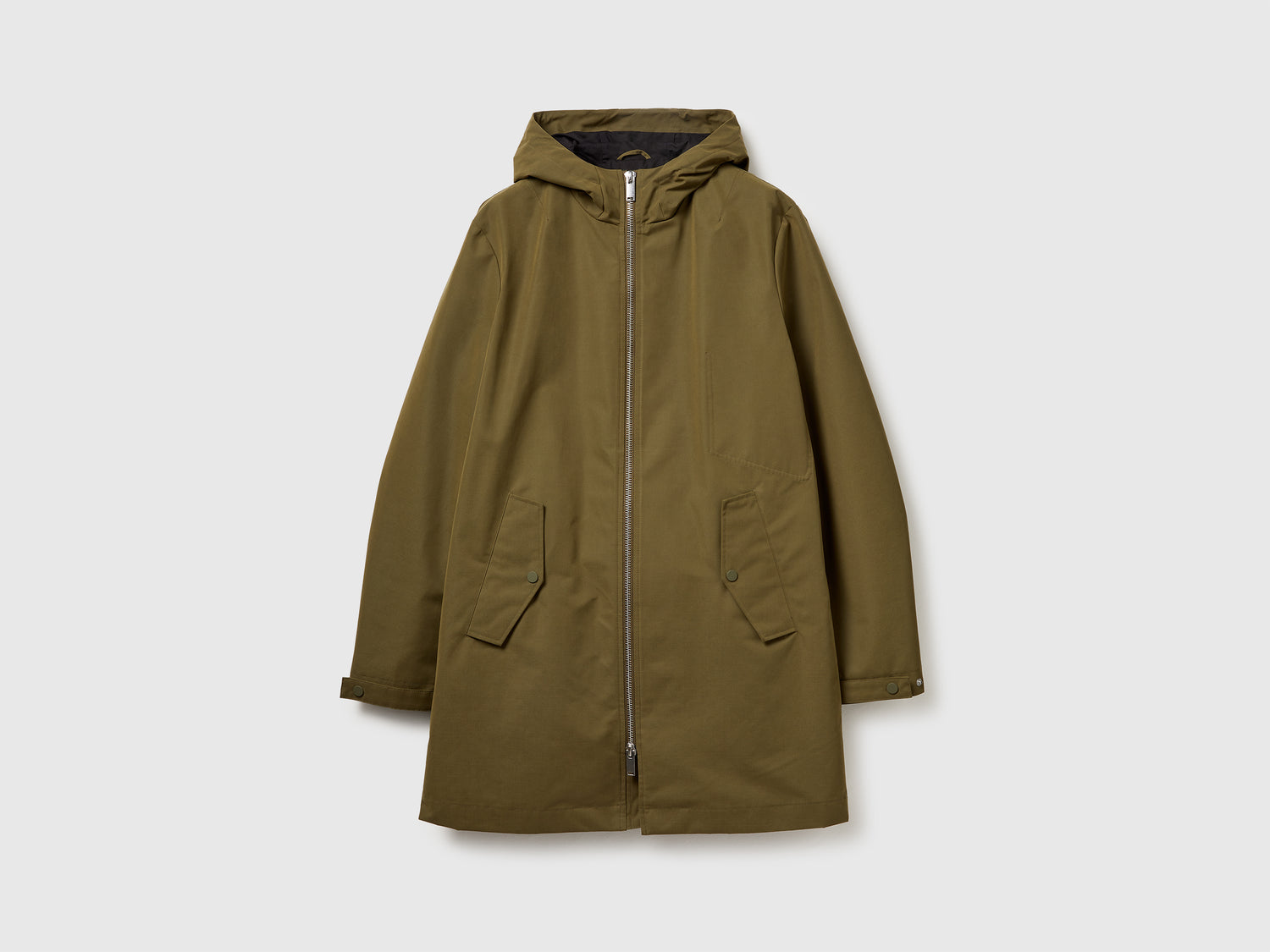 Parka in misto cotone da uomo verde militare | Benetton Outlet
