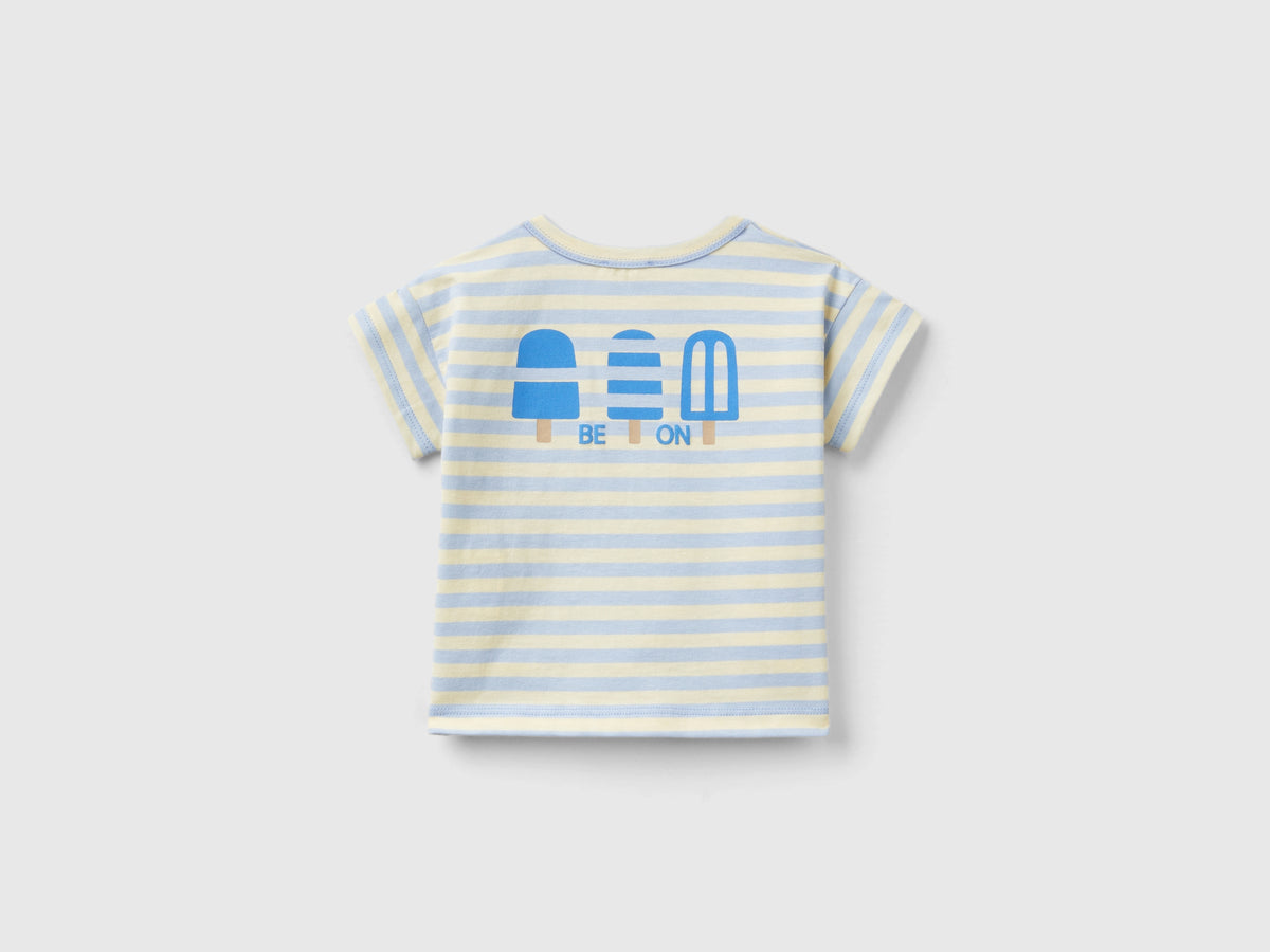 T-shirt a righe con stampa gelati