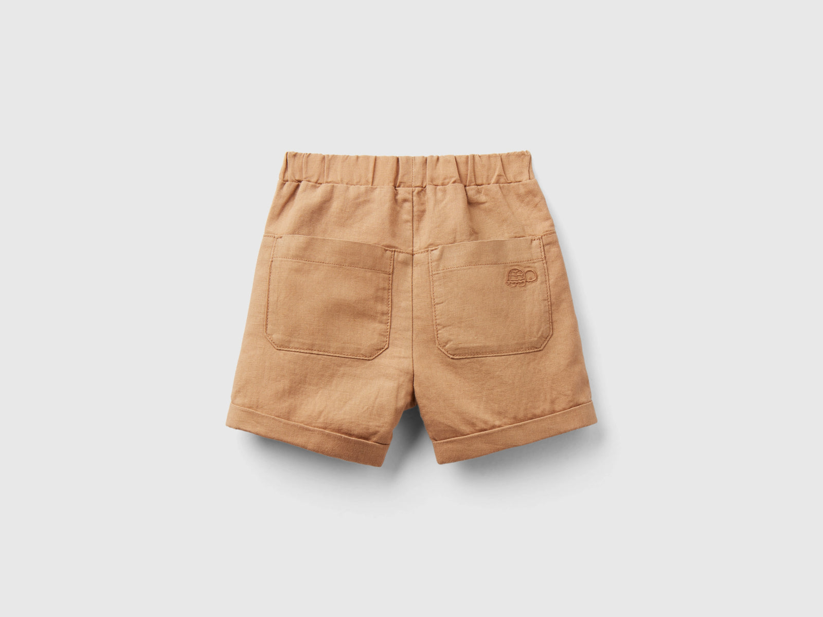 Shorts in misto lino da neonato beige 2 | Benetton Outlet