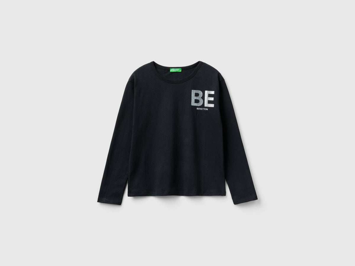 T-shirt in caldo cotone bio con glitter