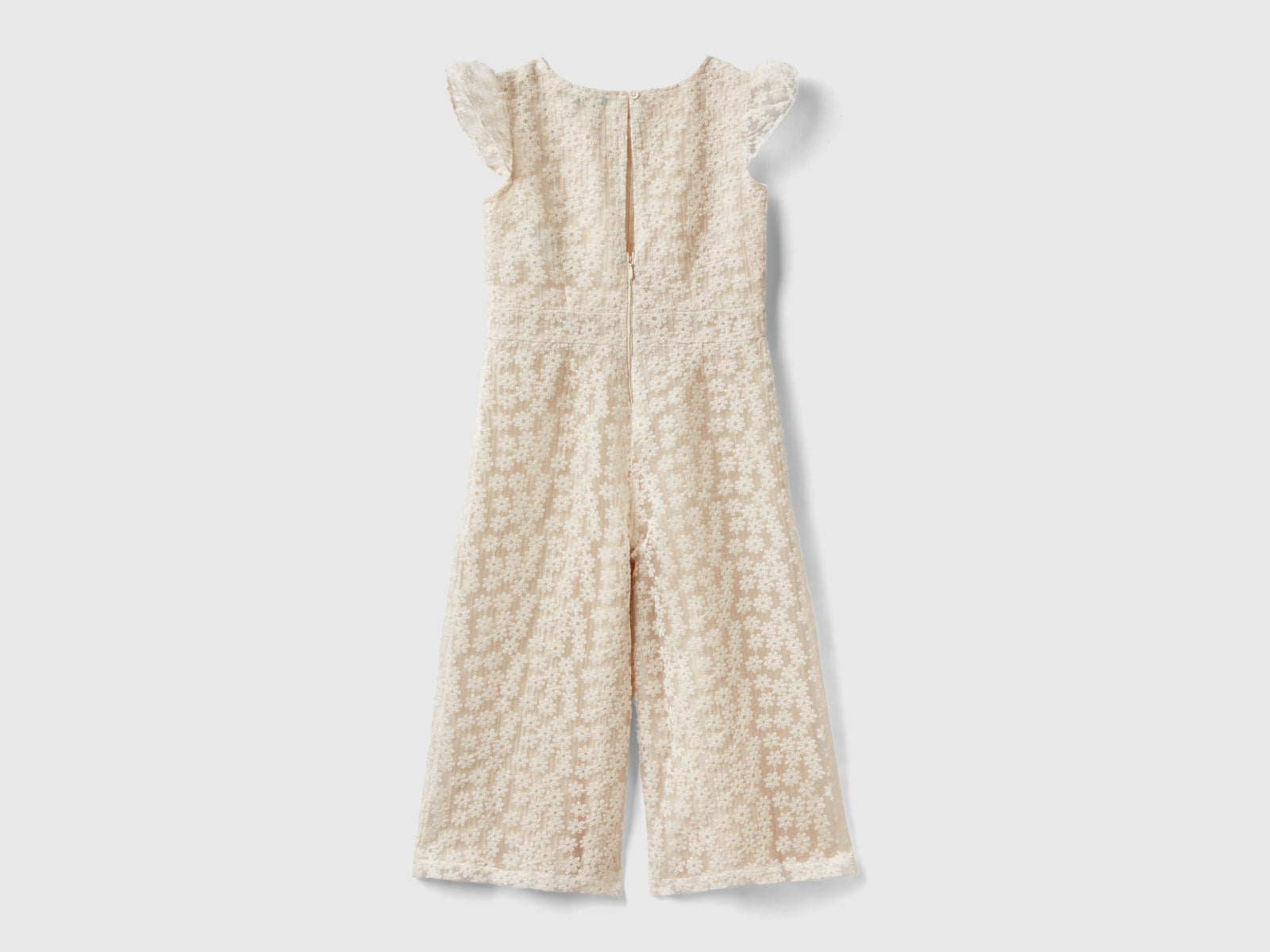 Tuta palazzo in macramè da bambina beige 2 | Benetton Outlet