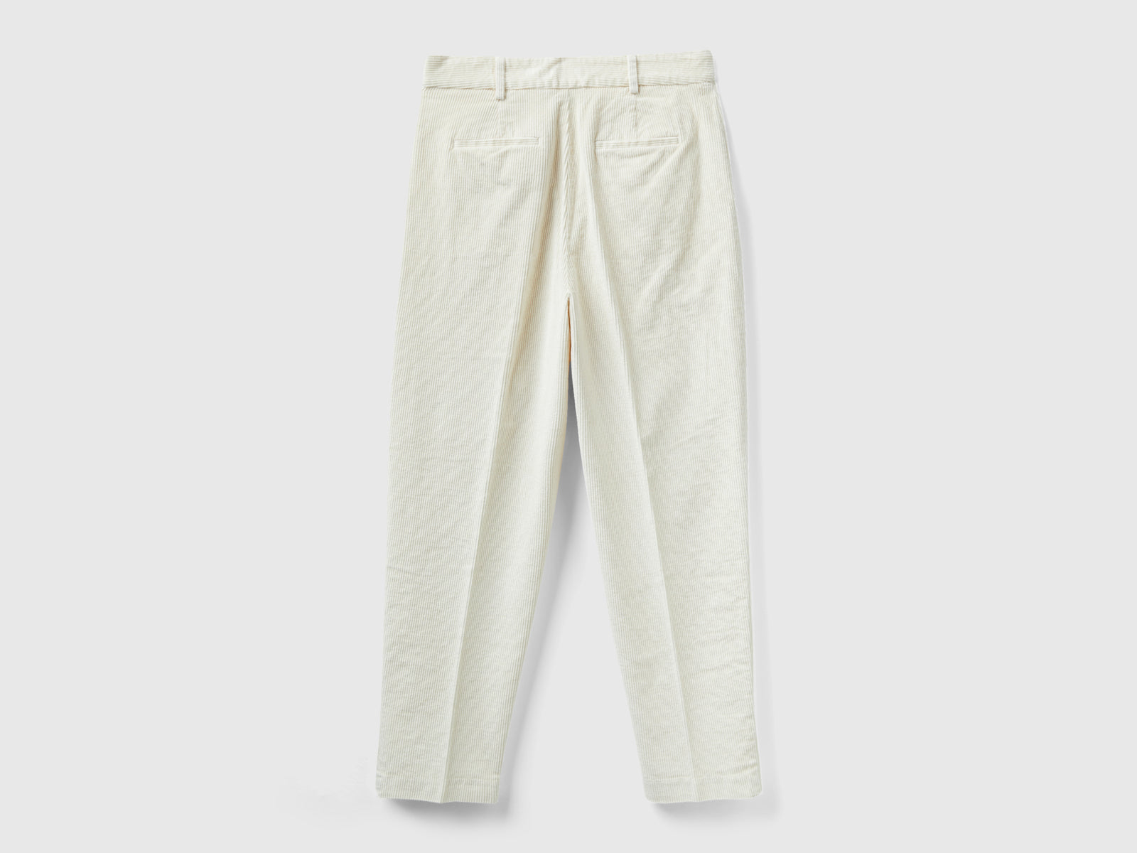 Pantaloni cropped in velluto a coste da donna bianco panna 2 | Benetton Outlet