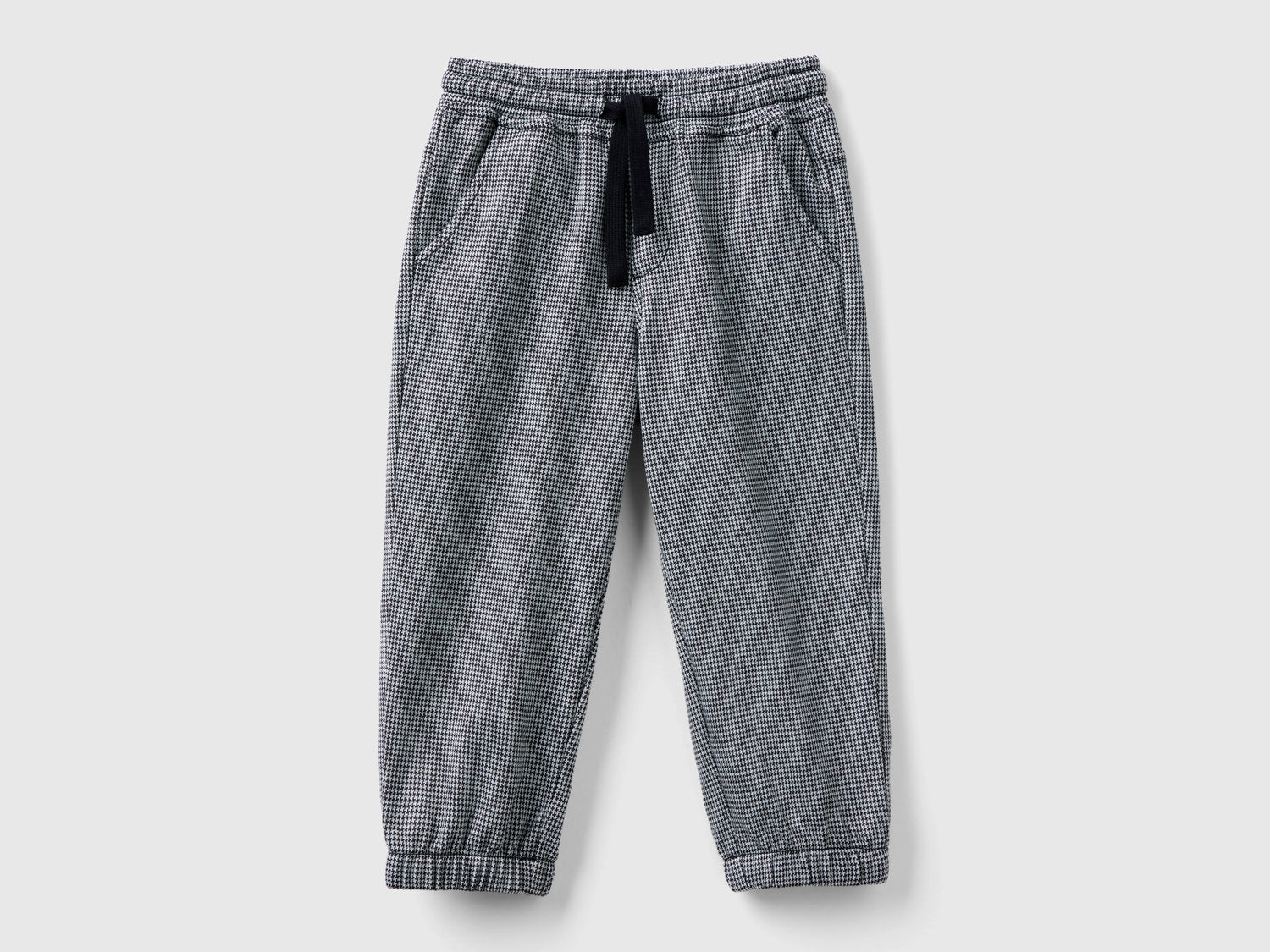 Pantaloni over fit pied de poule da bimbo grigio | Benetton Outlet