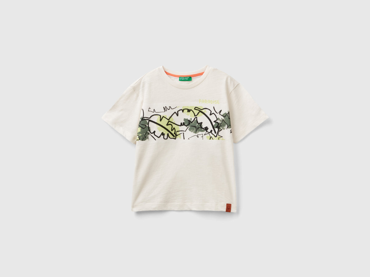 T-shirt con stampa esotica