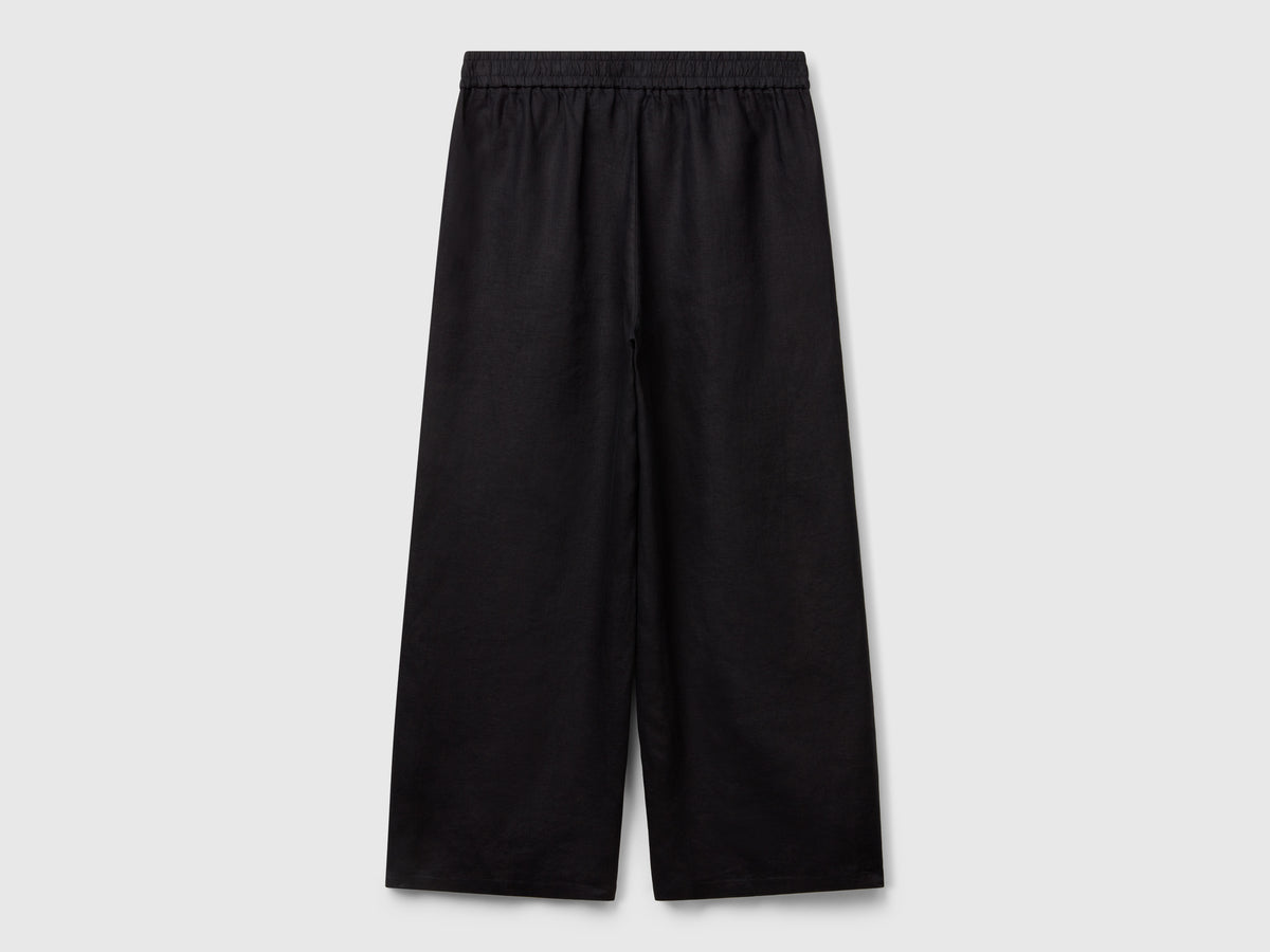 Pantaloni ampi in puro lino