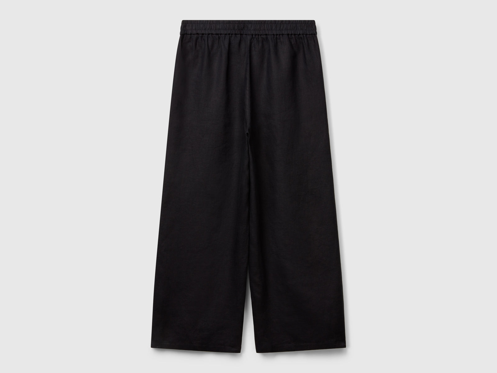 Pantaloni ampi in puro lino da donna nero 2 | Benetton Outlet
