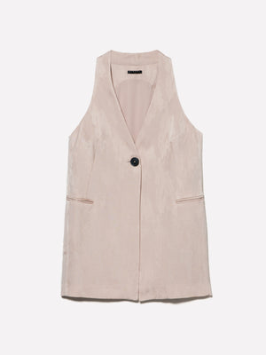 Gilet lungo rosa chiaro