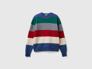 Maglia a righe in pura lana Shetland