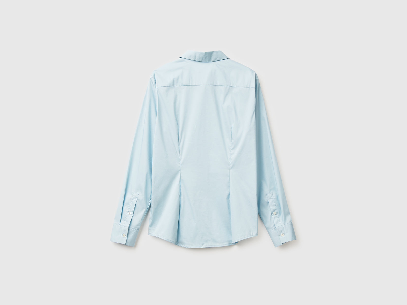 Camicia in misto cotone stretch da donna azzurro 2 | Benetton Outlet