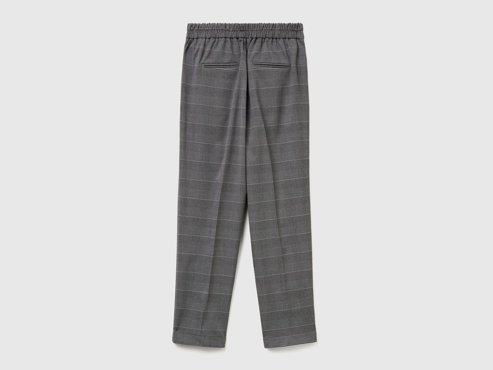 Pantaloni pied de poule in flanella da donna grigio 2 | Benetton Outlet