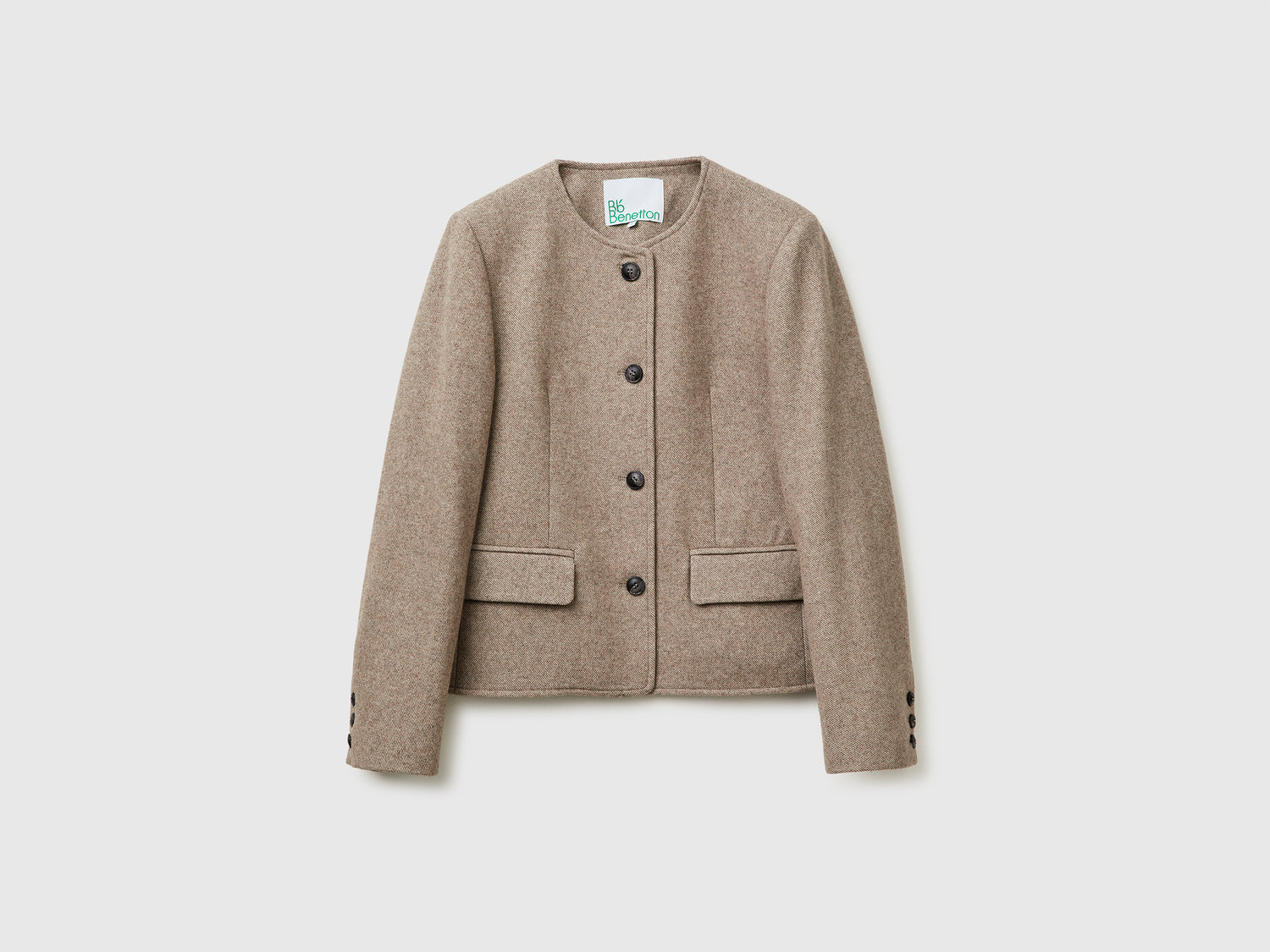 Giacca in misto lana da donna beige | Benetton Outlet