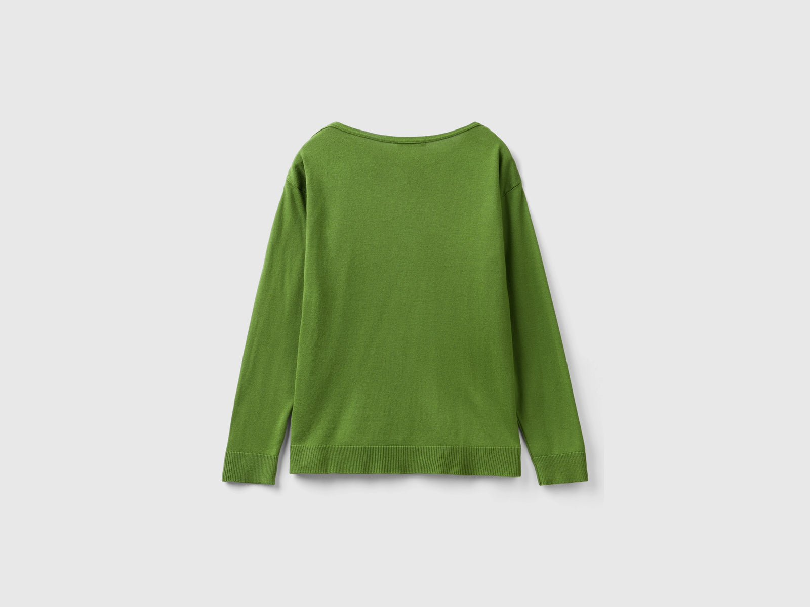 Maglia con scollo a barchetta da donna verde militare 2 | Benetton Outlet
