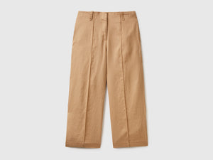 Pantaloni ampi in puro lino