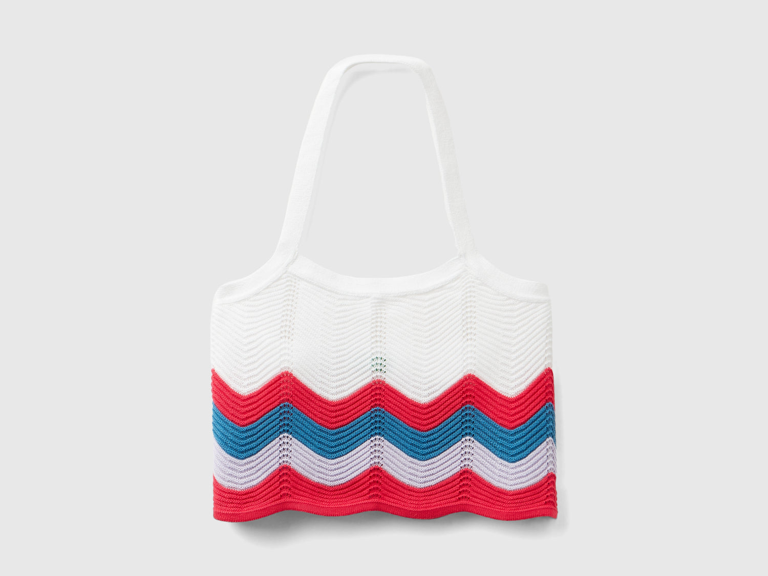 Top con motivo ondulato da bambina bianco | Benetton Outlet