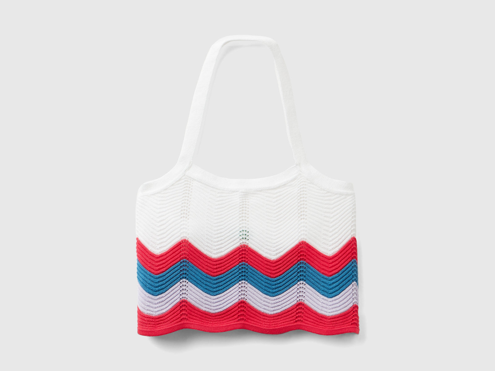 Top con motivo ondulato da bambina bianco | Benetton Outlet