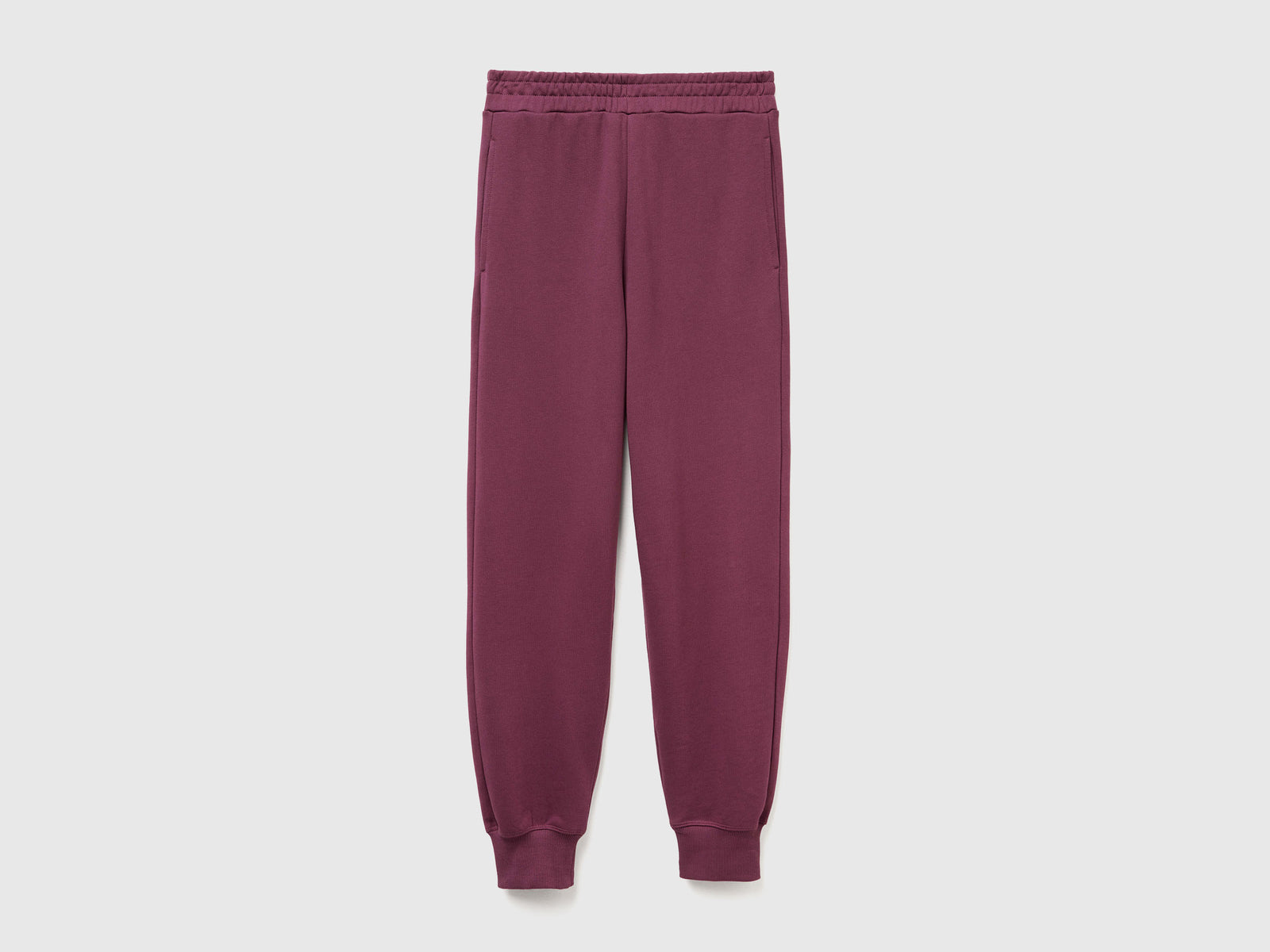 Joggers in puro cotone da donna prugna | Benetton Outlet