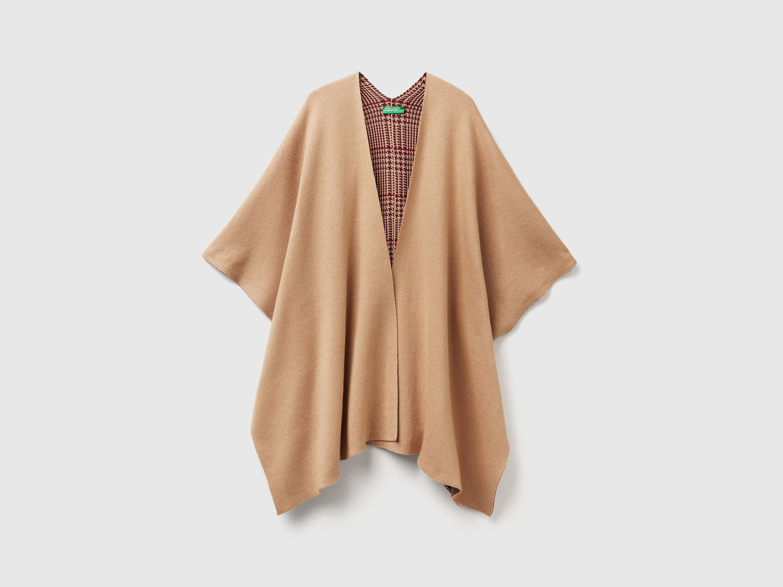 Mantella reversibile in misto cashmere da donna cammello | Benetton Outlet