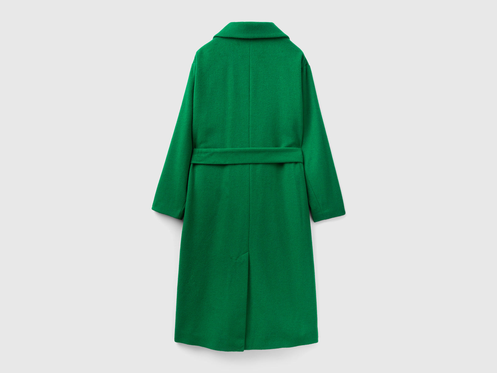 Cappotto lungo con cintura da donna verde 2 | Benetton Outlet