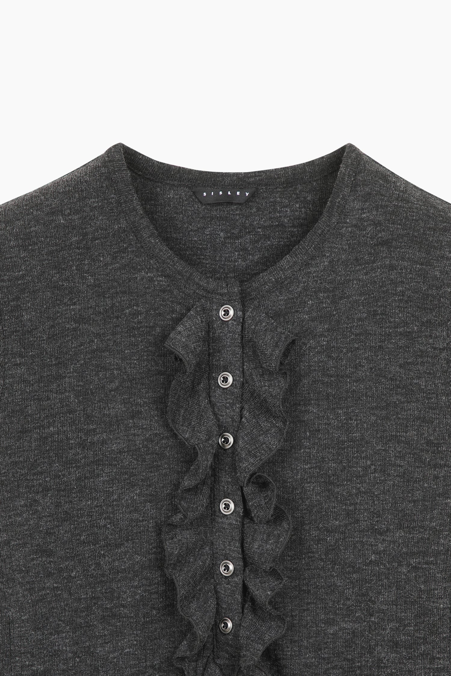 Cardigan con rouches da donna grigio scuro 3 | Sisley Outlet