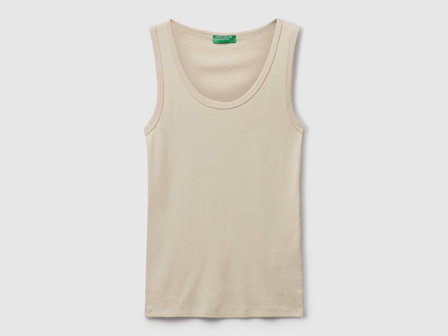 Canotta in puro cotone da donna beige | Benetton Outlet