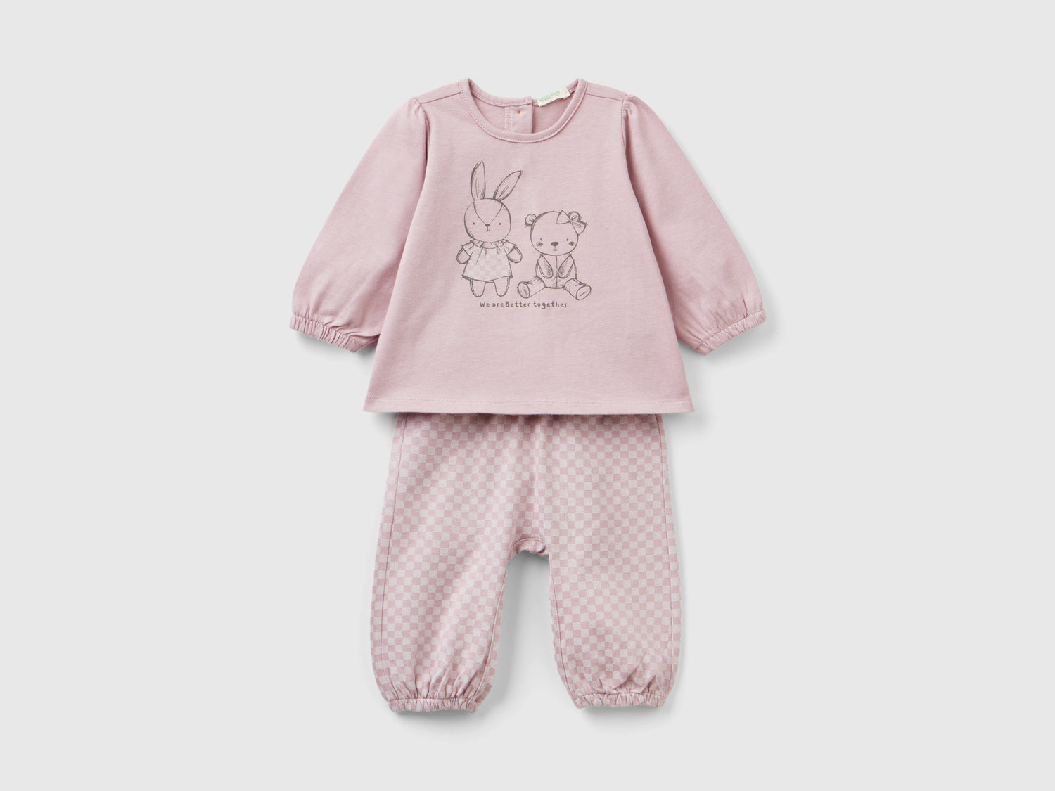 Caldo completo con stampa animaletti da neonato rosa | Benetton Outlet