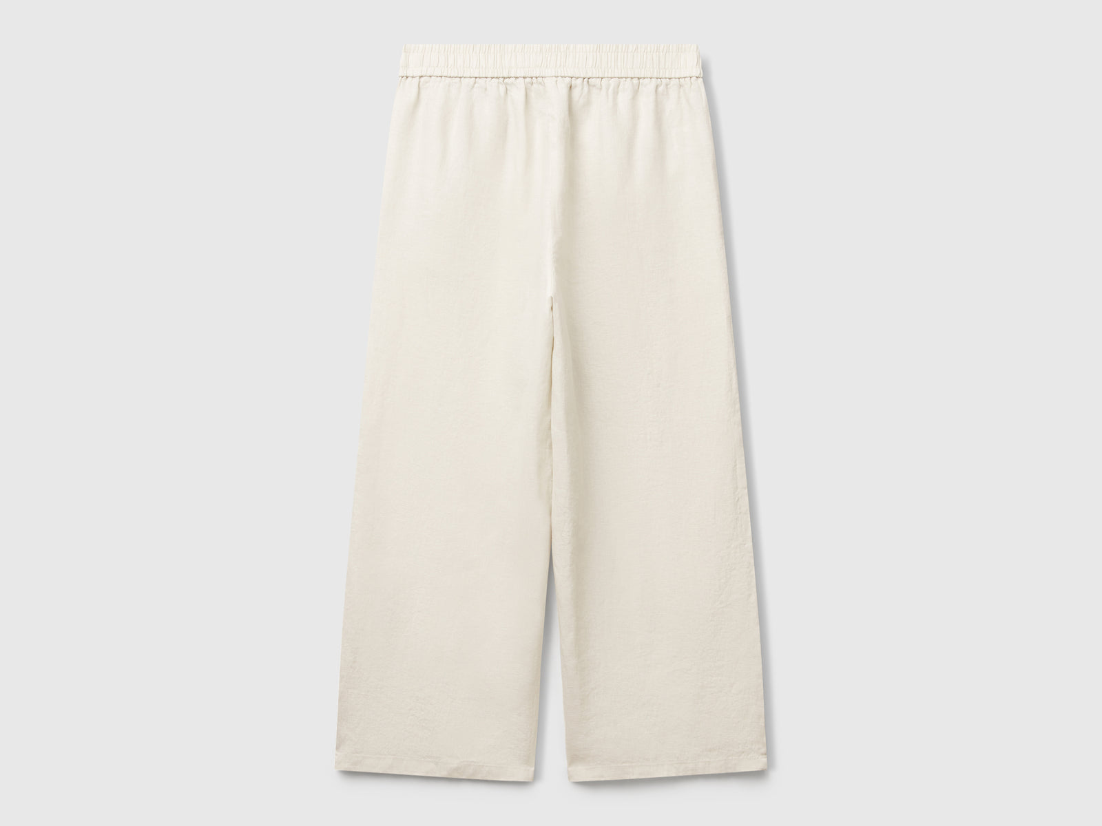 Pantaloni ampi in puro lino da donna beige 2 | Benetton Outlet
