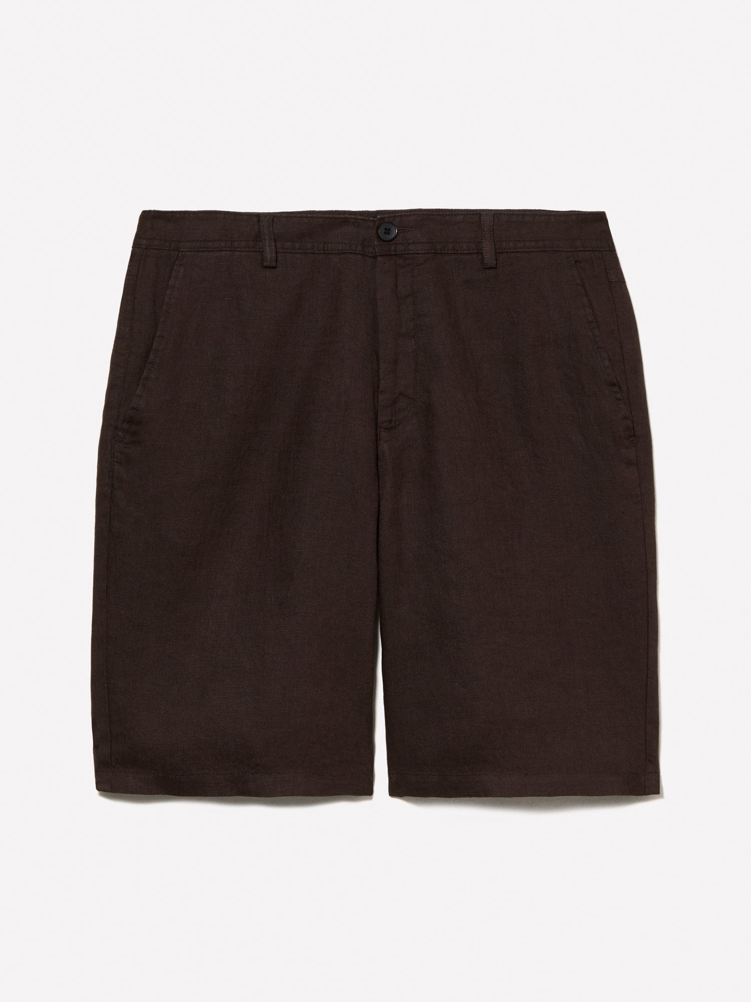 Bermuda 100% lino da uomo marrone scuro | Sisley Outlet